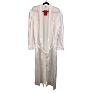 Biconf Night Robe Women 52 White Satin Lounge Sleepwear Bridal Wedding ITALY NWT